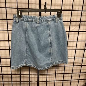 High Waist Button Skirt Mini Blue Jeans B256